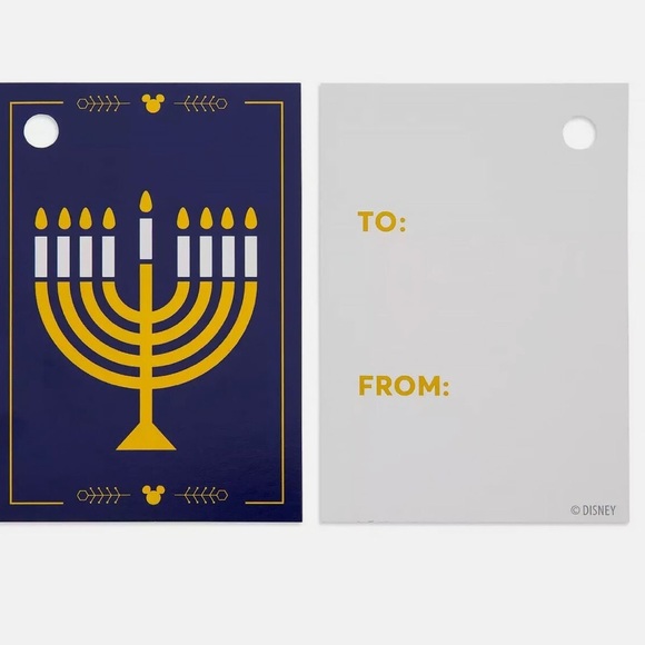 Disney Parks Mickey Mouse Hanukkah Gift Tag Set Holiday - Picture 1 of 3
